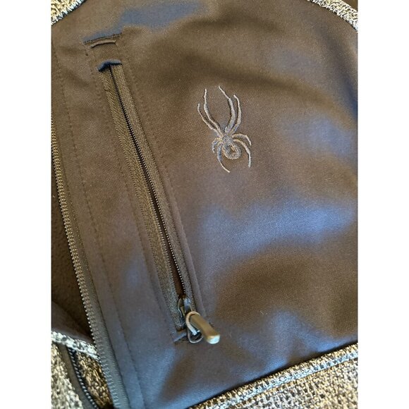 Spyder Mens L/G Grey & Black Half-Zip Pullover Fleece Jacket Polyester - Picture 3 of 6